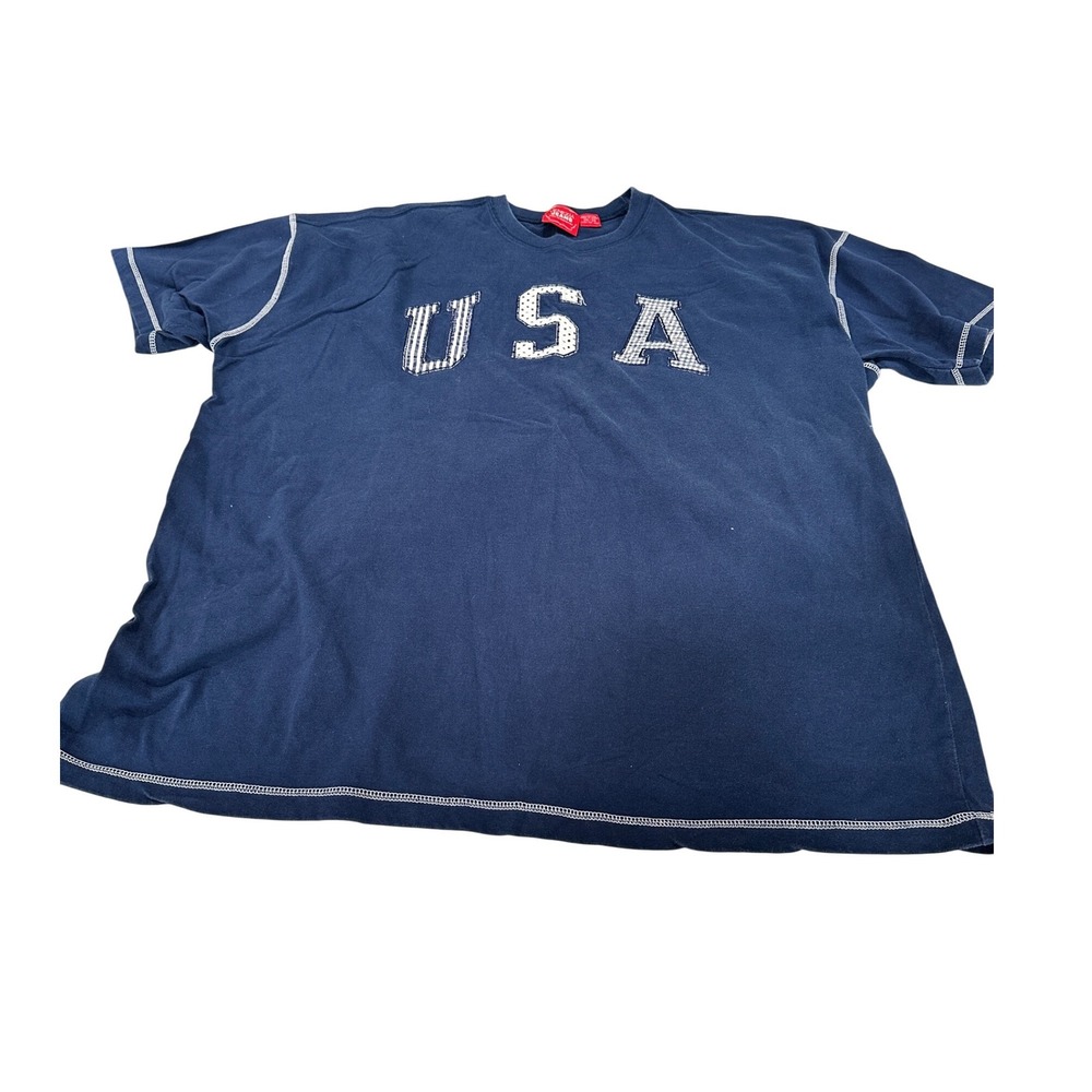 VTG‎ Venezia Jeans USA Graphic T-Shirt Navy Blue Cotton Womens 26/28